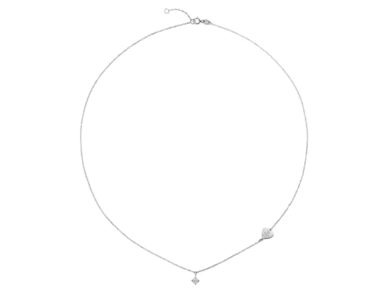 18KT WHITE GOLD NECKLACE WITH DIAMOND AND ENGRAVED BOY SILHOUETTE PER SEMPRE LE BEBE' LBB260